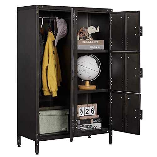 Metal Locker Storage Cabinet with 6 Lockable Doors M3631