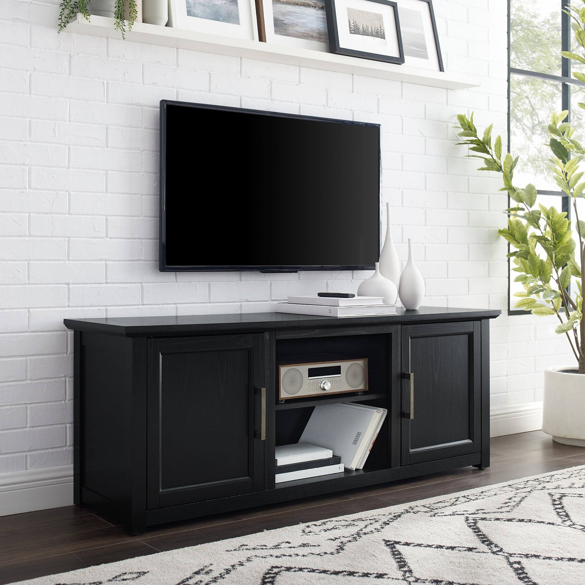 Frosted Oak Low Profile TV Stand L465