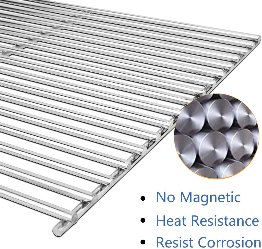 Solid 304 Stainless Steel Grill Grates Replacement, 2 Pcs 17 3/8" Pack of 2 O645