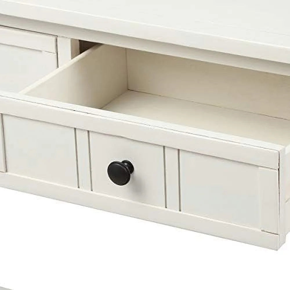 Ivory White Sofa Console Table with 2 Drawers B756