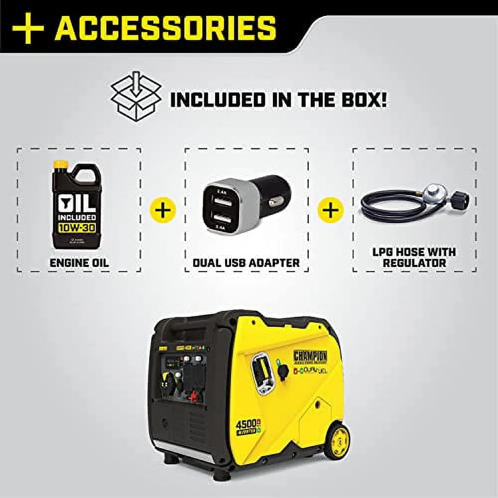 4500-Watt Dual Fuel Portable Inverter Generator H380