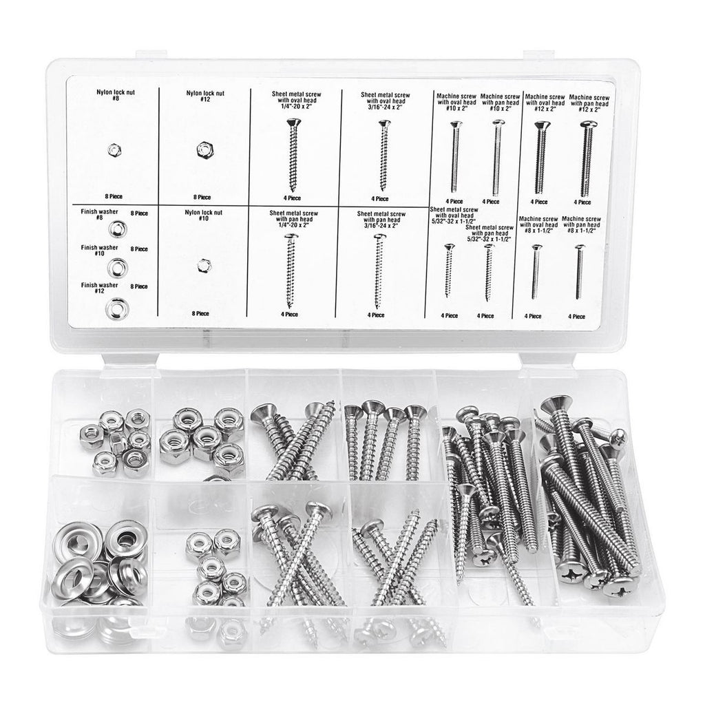 Stainless Steel Screw and Nut Set, 96 Piece V6491
