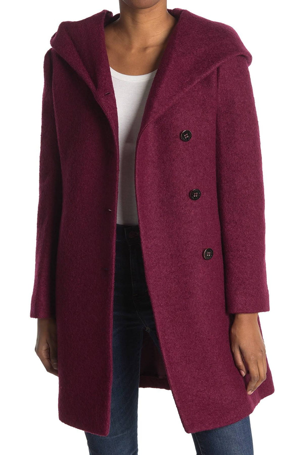 Purple Wool-Blend Coat P220644