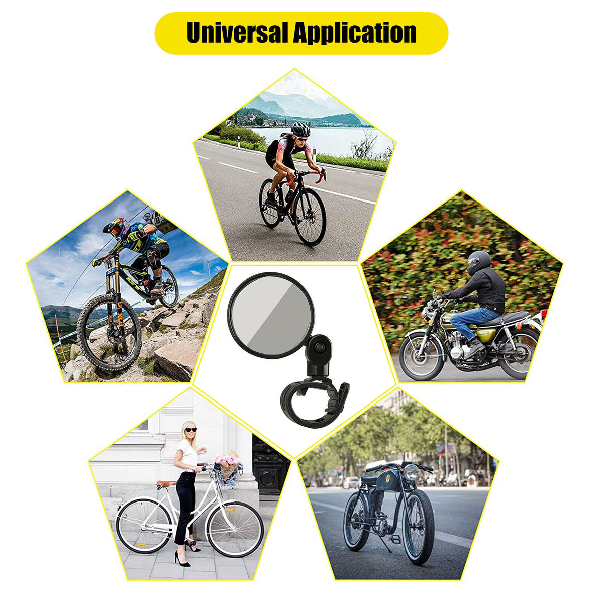 2Pcs Mini Bicycle Rotaty Handlebar Glass Cycling Rear View Mirror V24675