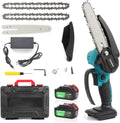 Cordless Mini Chainsaw 6" with 2 Chains 2x 5.0Ah Batteries and Charger W36961