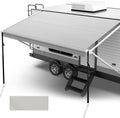 280GSM RV Awning Replacement Fabric with Awning Anchor Kits & Pull Tension Strap, Gray I867391