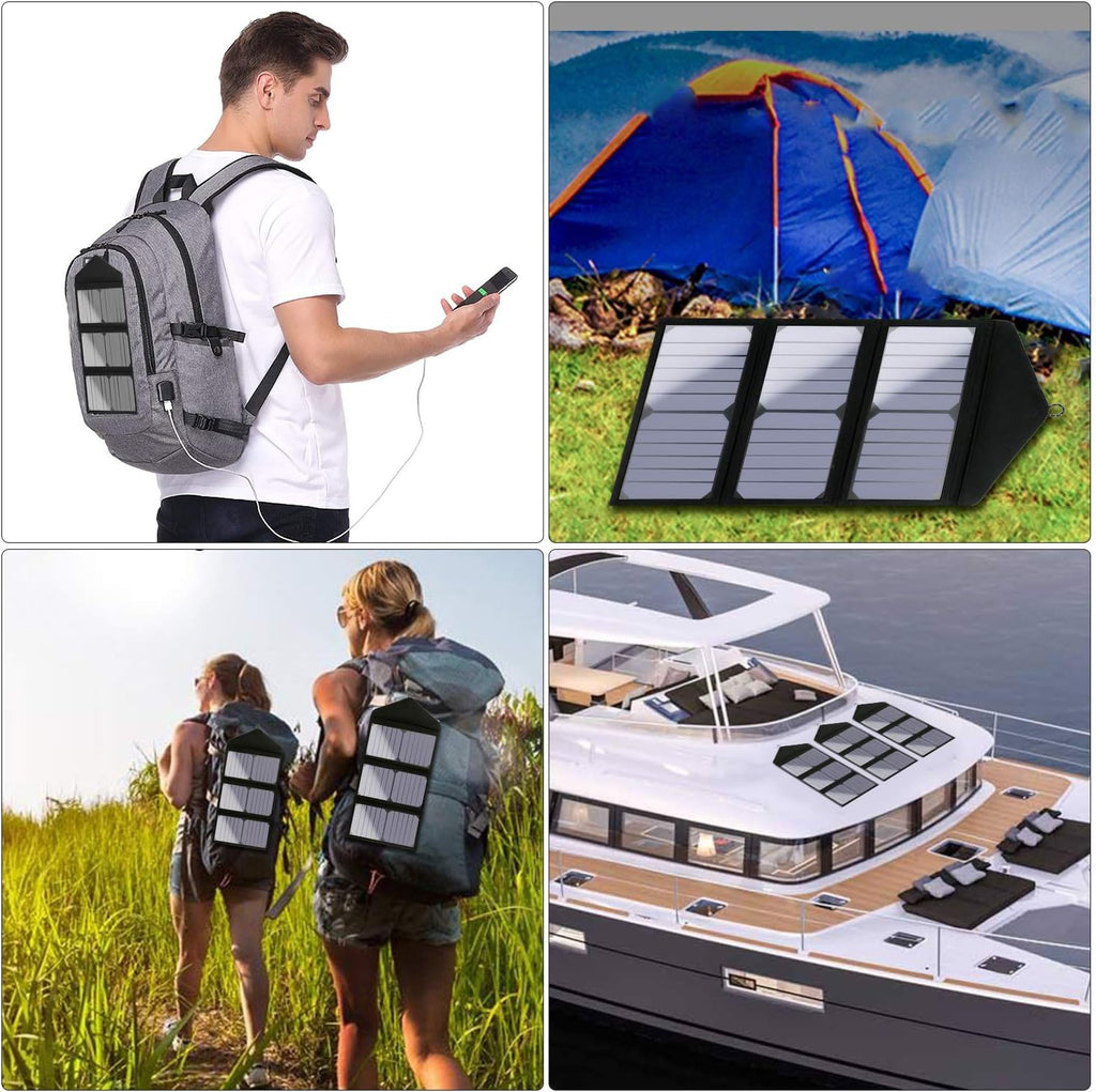 25W Waterproof Foldable Solar Panel Charger with 2-Port USB Y432