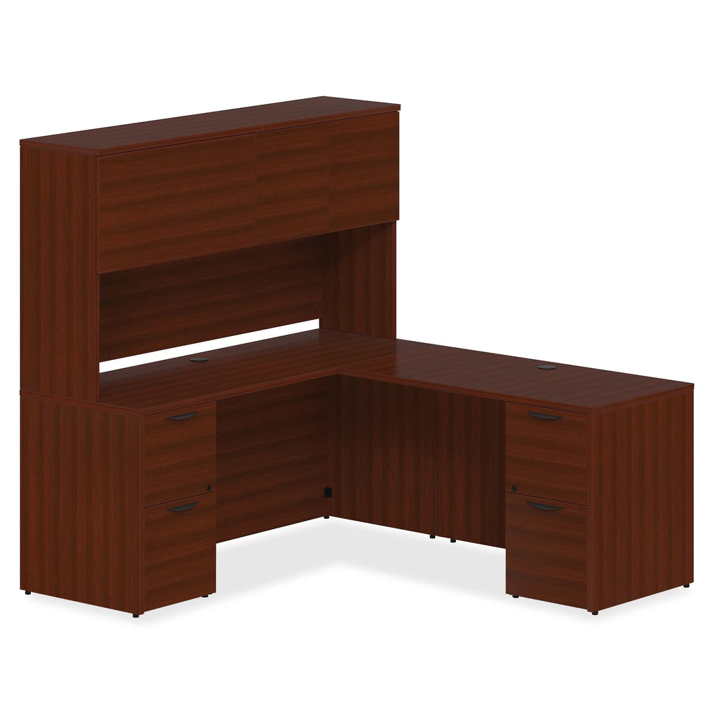 Mahogany Laminate 2 Drawer Double-Pedestal Credenza G32708