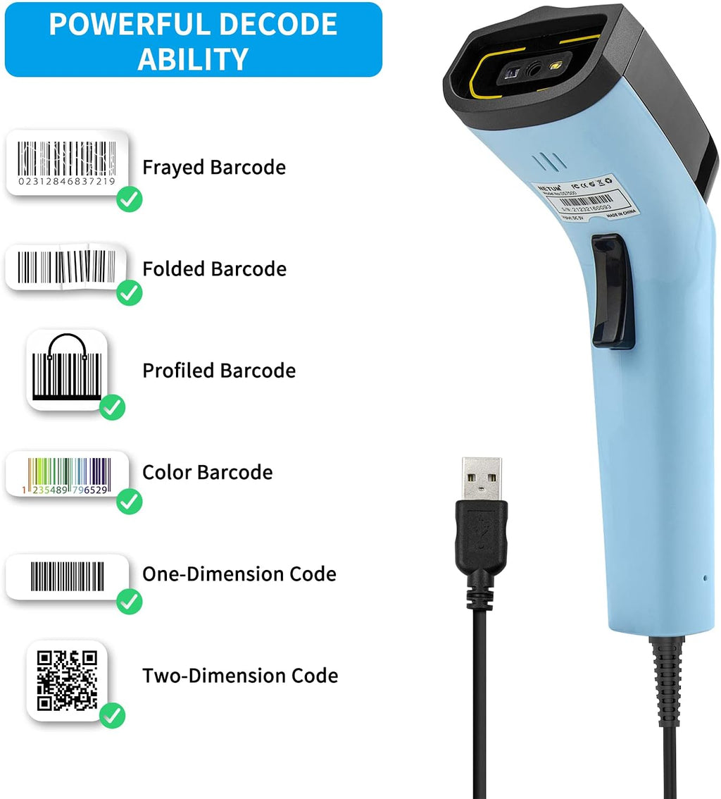 Wired 2D QR Barcode Scanner Handheld with USB Cable O399010