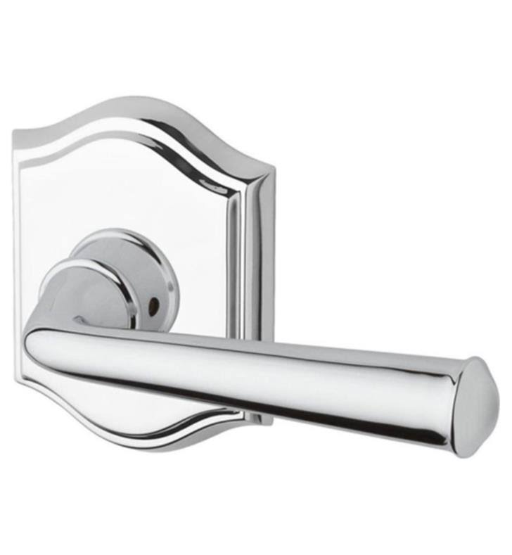 Passage Federal Lever with Traditional Arch Rose, Matte Brass and Black Q663