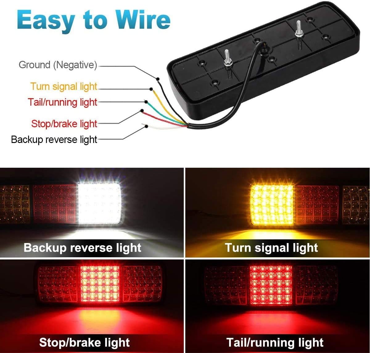2Pcs 75 LED Truck Tail Light Bar Waterproof 12V IP68 P95631