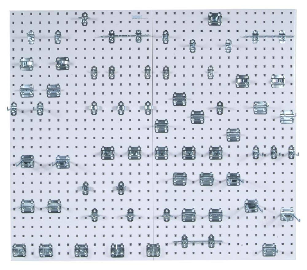 White Square Steel Pegboard Kit M302389
