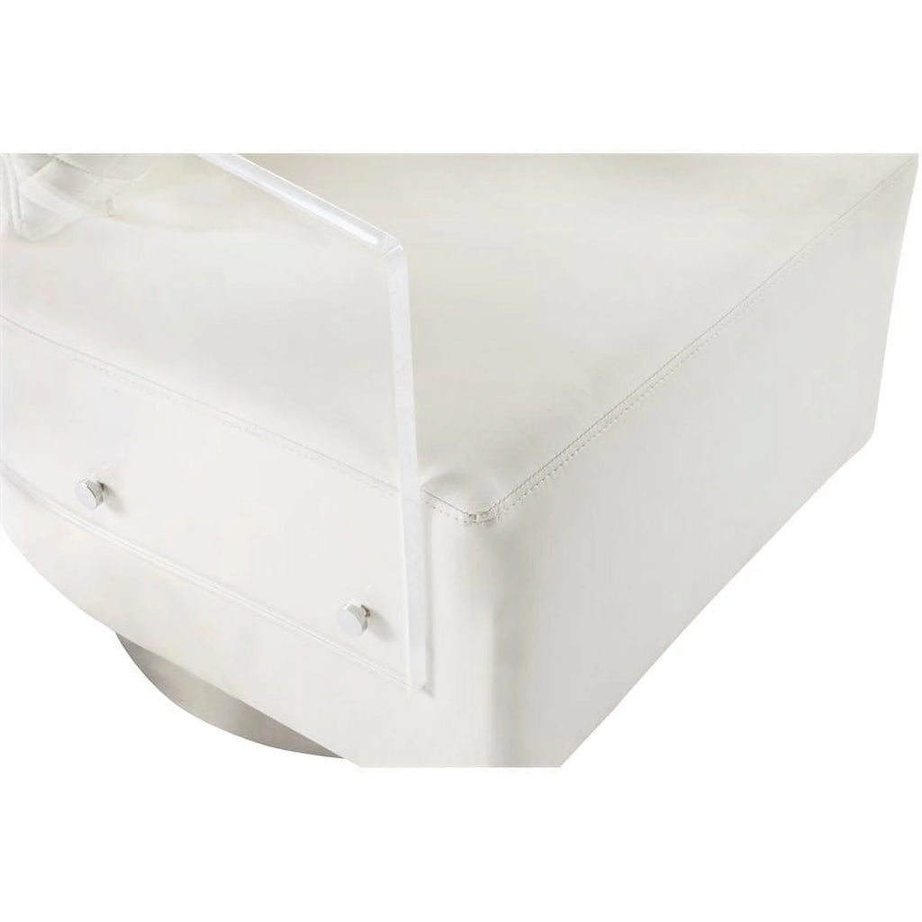 White Clear Acrylic Swiveling Accent Chair Q447706