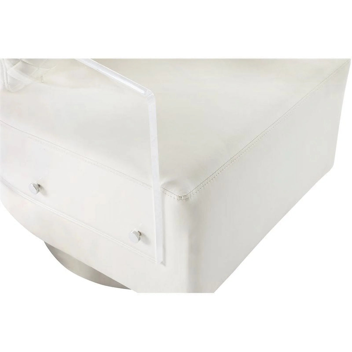 White Clear Acrylic Swiveling Accent Chair Q447706