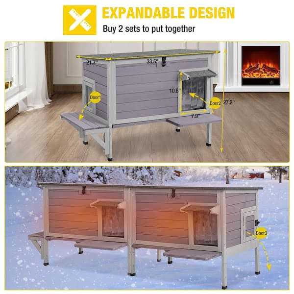 Insulated Outdoor Cat House D165043