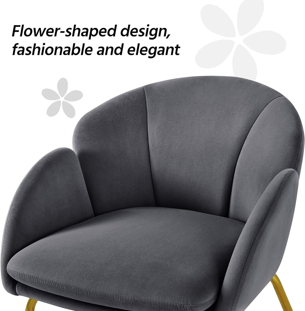 Dark Gray Velvet Barrel Accent Chair S3497