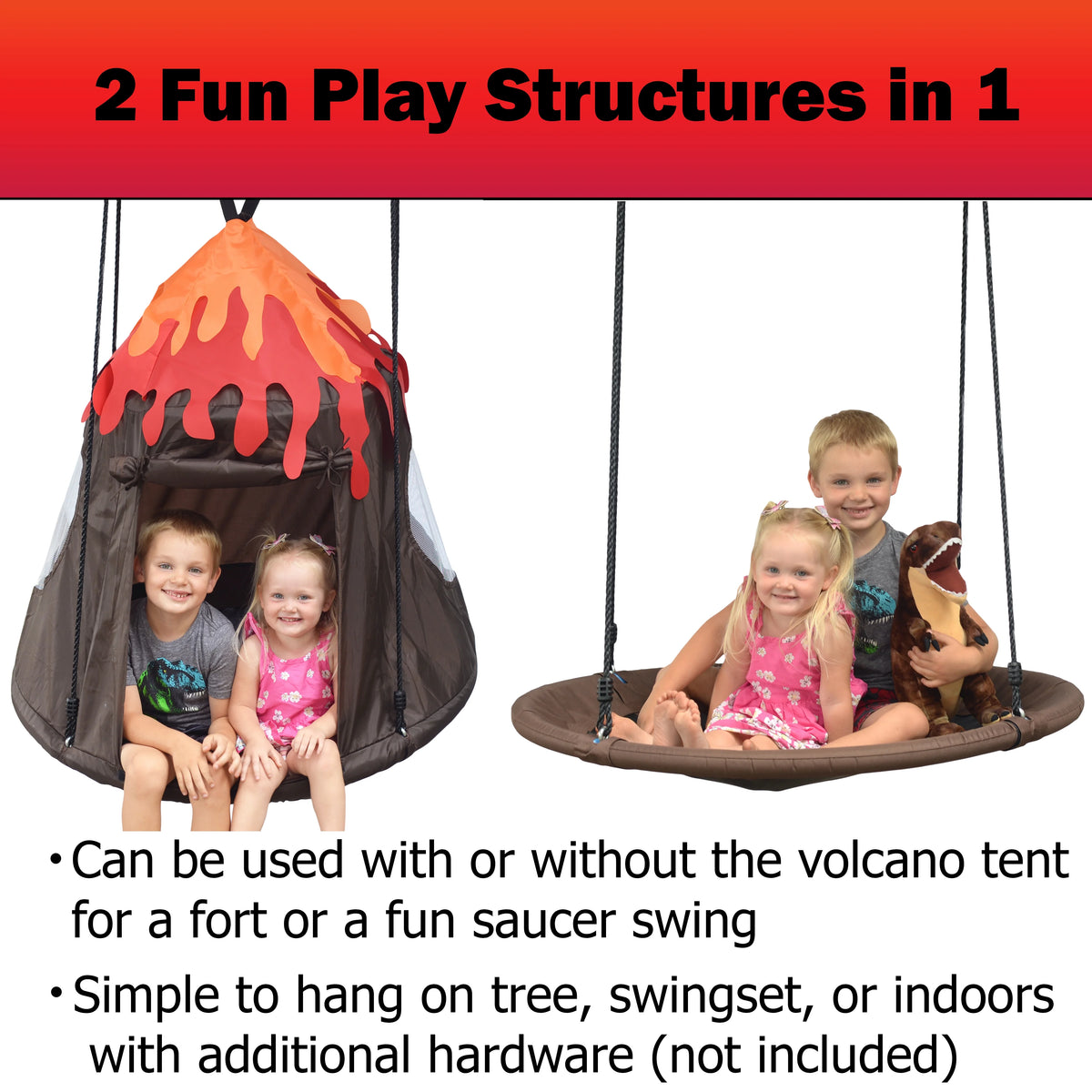 Round Tree Swing with Detachable Play Tent H7904