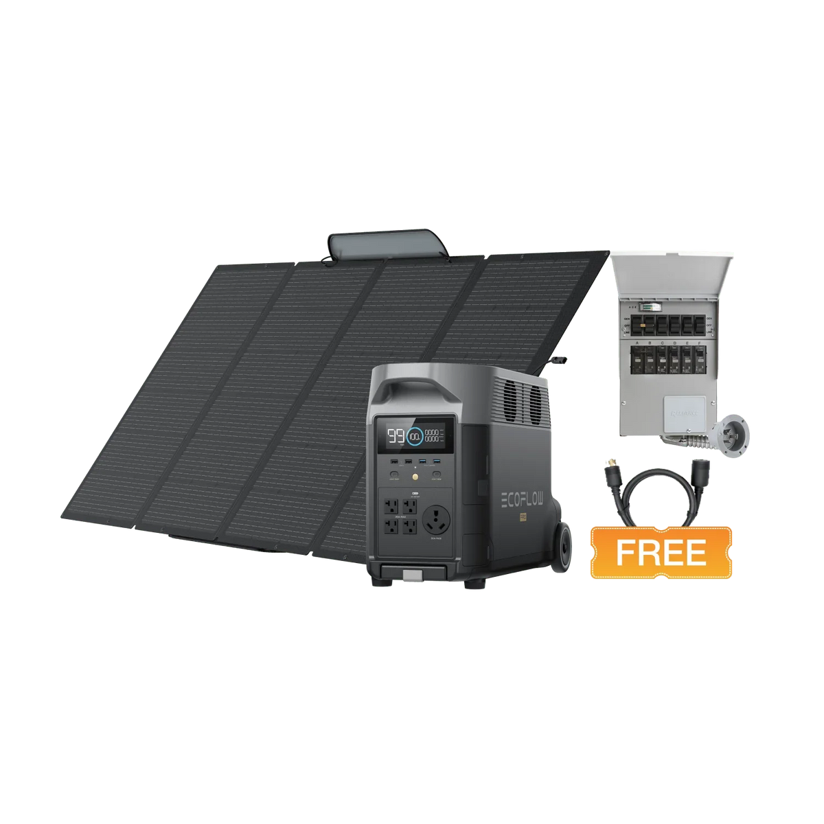 DELTA Pro Portable Power Station 3600Wh and 400W Portable Solar Panel Q168