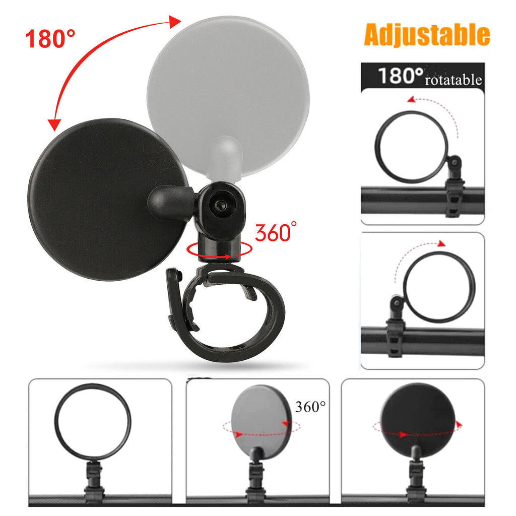 2Pcs Mini Bicycle Rotaty Handlebar Glass Cycling Rear View Mirror V24675