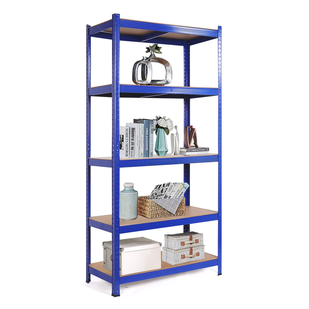 5 Tier Heavy Duty Metal Storage Shelving Unit, Blue S2896