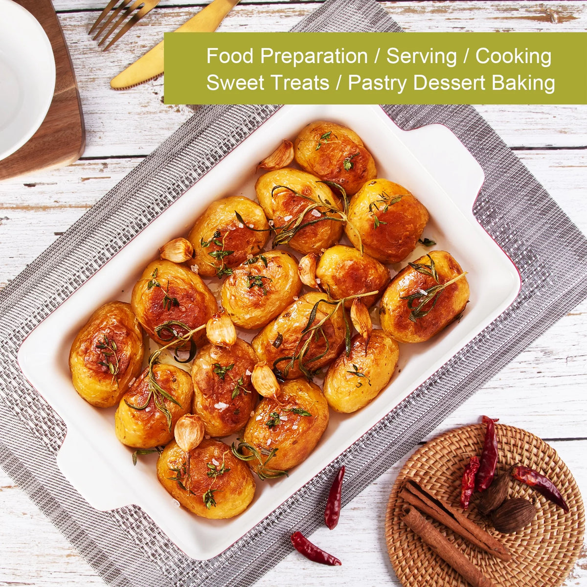 Ceramic Rectangular Baking Dish Set of 3 W67791