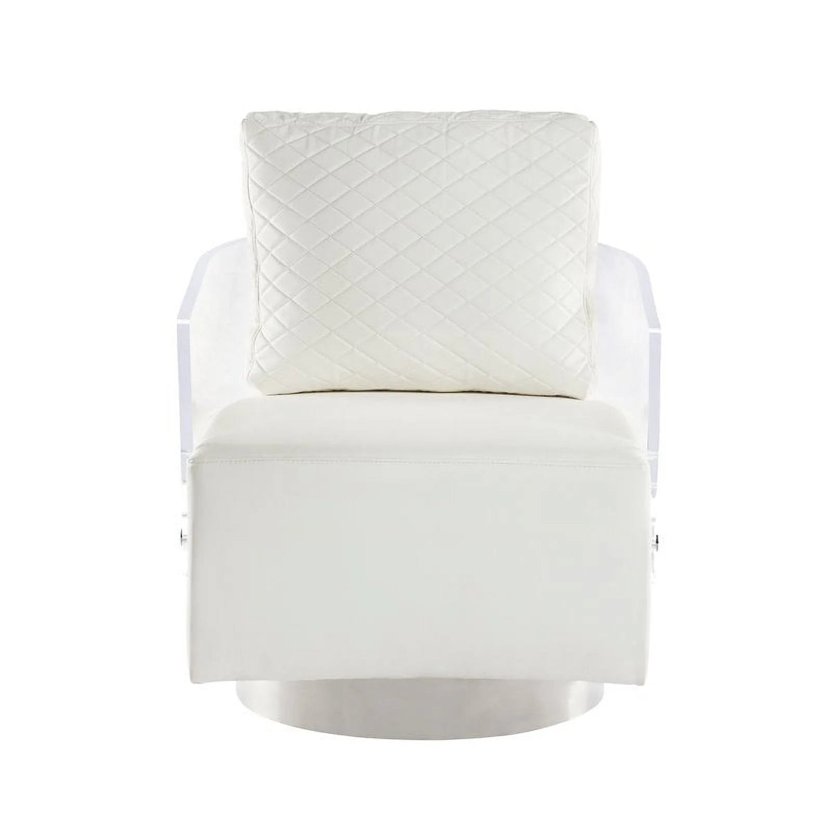 White Clear Acrylic Swiveling Accent Chair Q447706