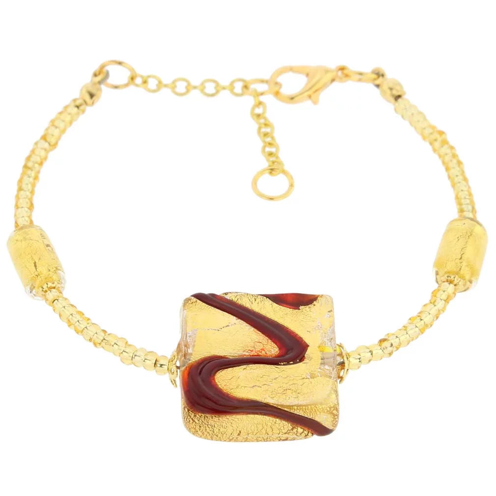 Murano Glass Red Bracelet G7011
