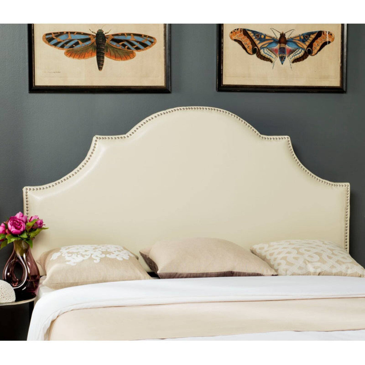 White Leather Full Headboard P264999