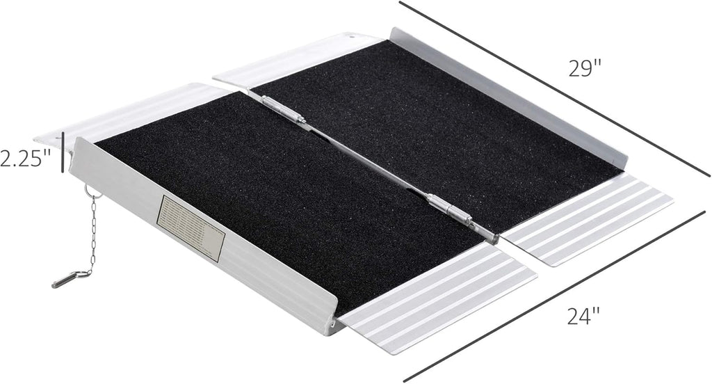 Portable Wheelchair Ramp Aluminum Threshold Single-fold with Carrying Handle L333