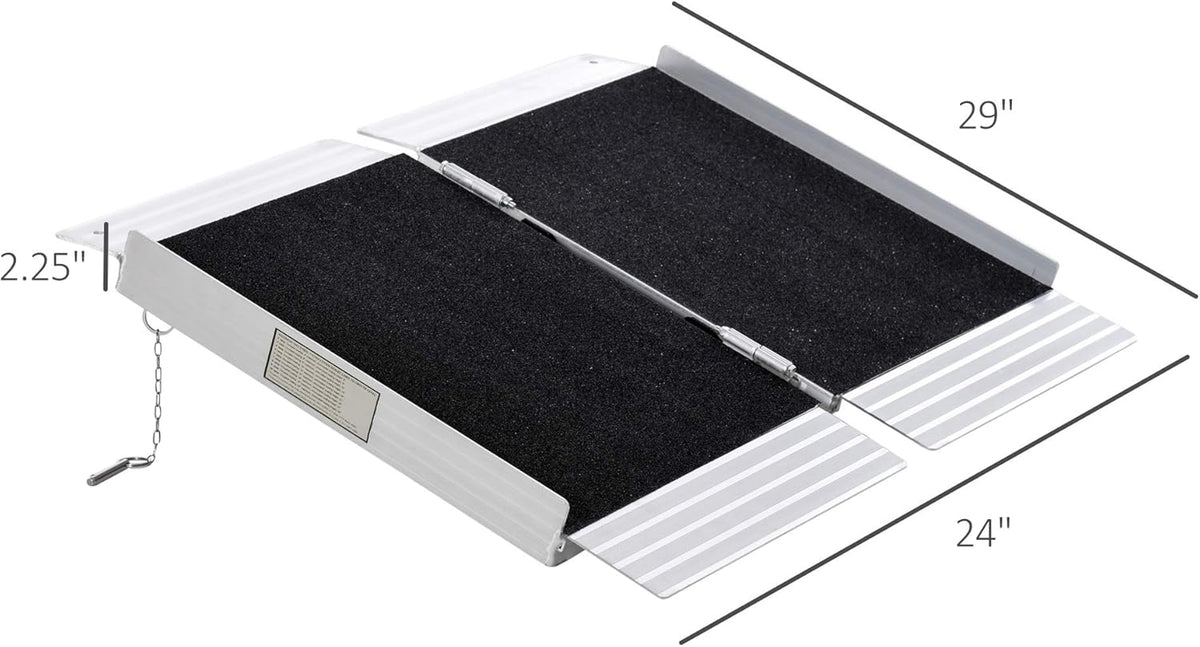 Portable Wheelchair Ramp Aluminum Threshold Single-fold with Carrying Handle L333