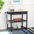 Black 2 Drawer 3 Shelf Kitchen Cart W301170