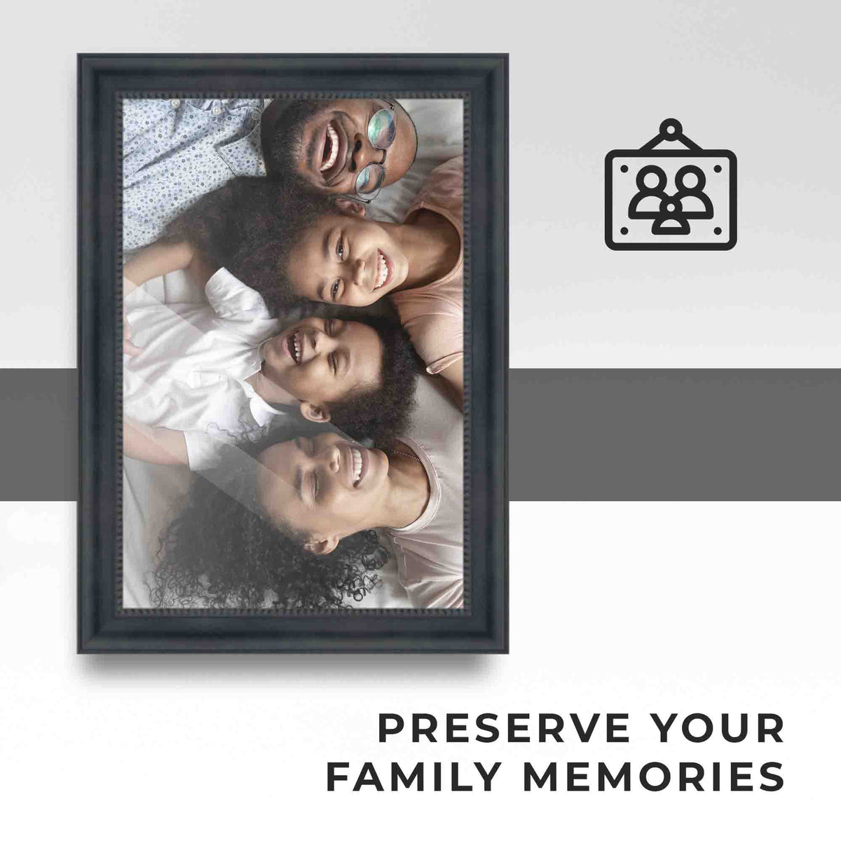 6x9 Black Real Wood Picture Frame L29519