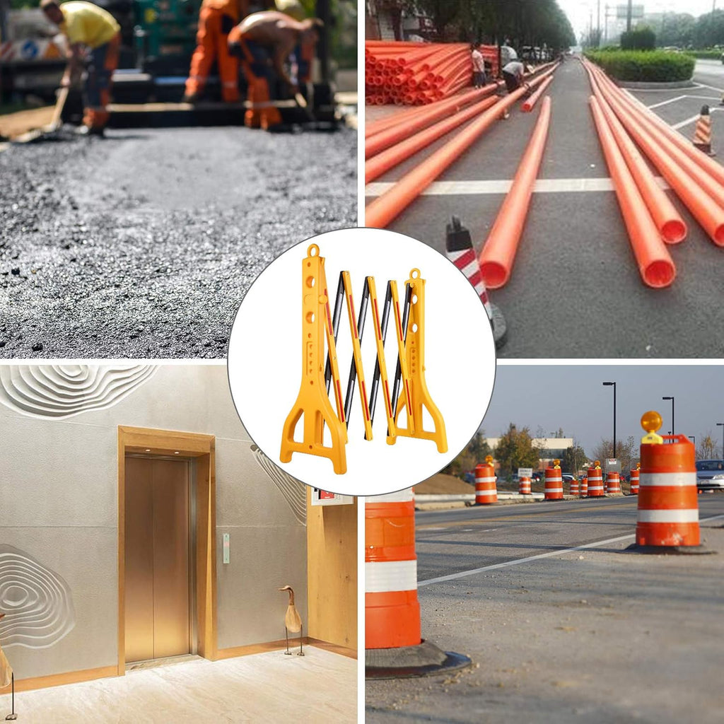 Expandable Mobile Plastic Safety Barricade 8.3ft Width 38” Height with Reflectors with 1 Chain L209976