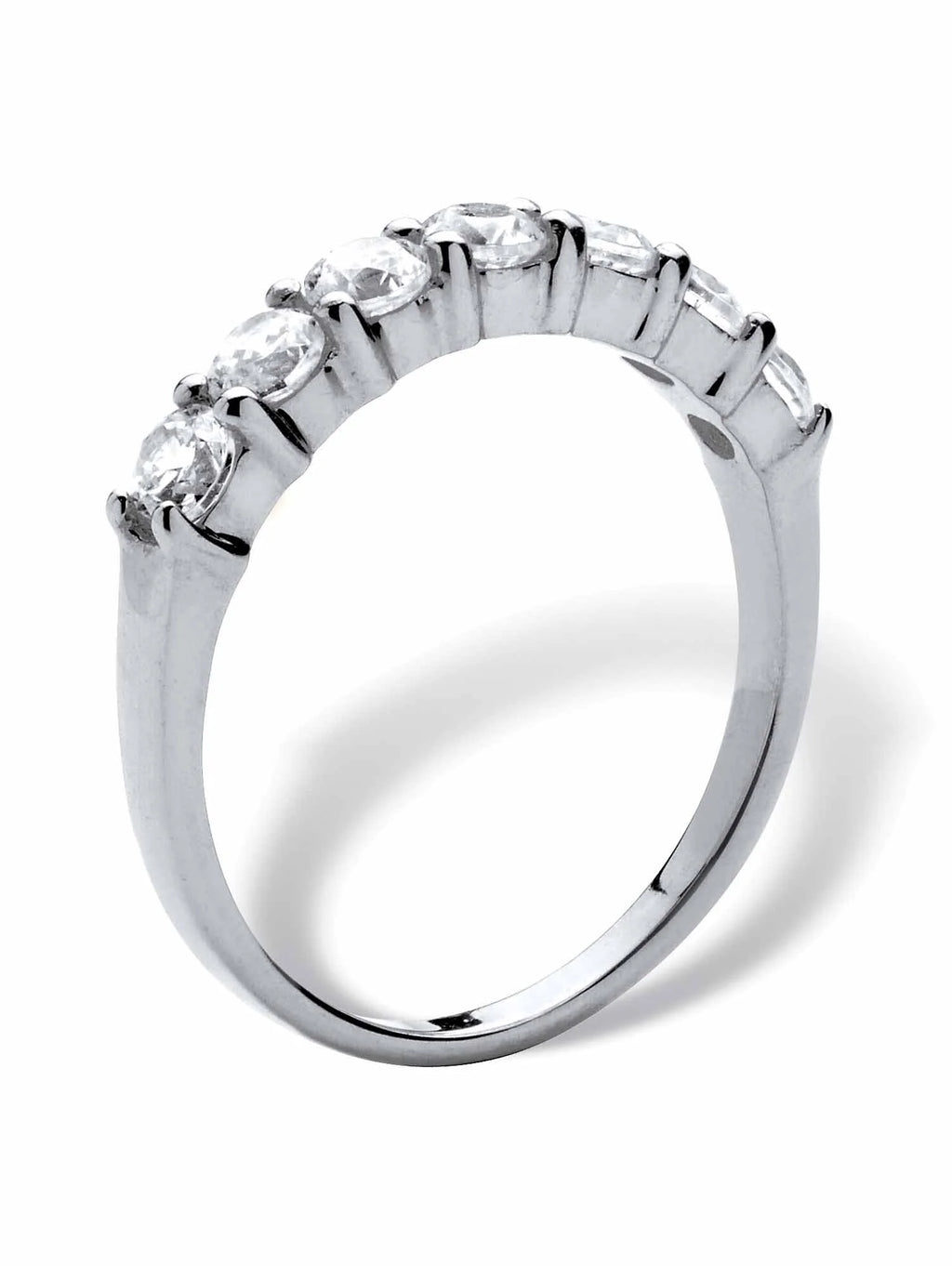 Round Cubic Zirconia Wedding Band Ring in Solid 10k Yellow Gold C16106
