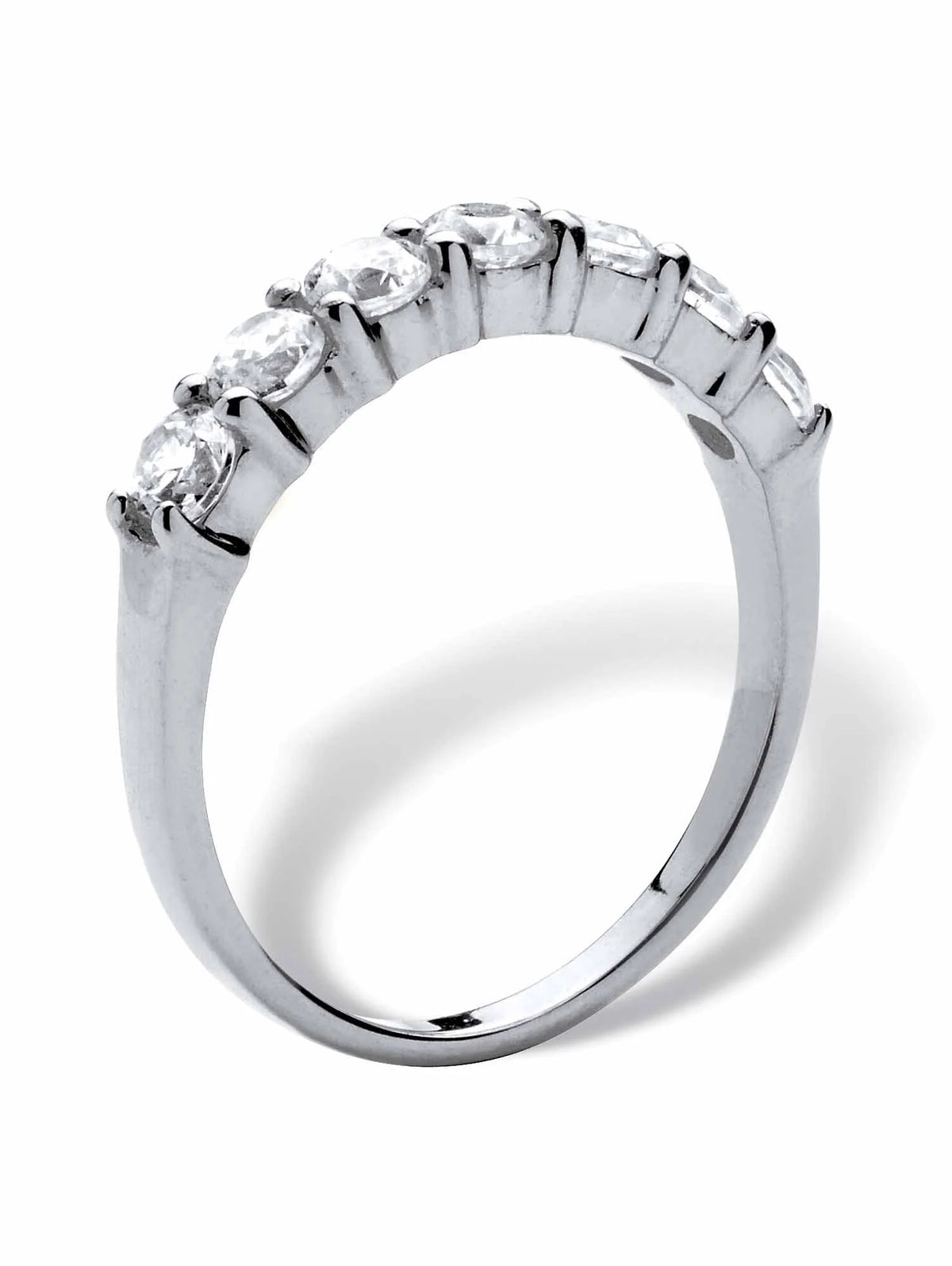 Round Cubic Zirconia Wedding Band Ring in Solid 10k Yellow Gold C16106