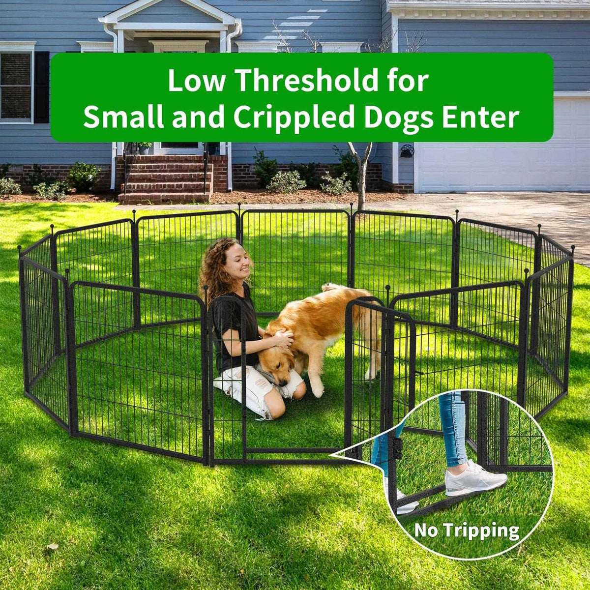 Heavy Duty Anti-Rust Dog Playpen with Doors O954661