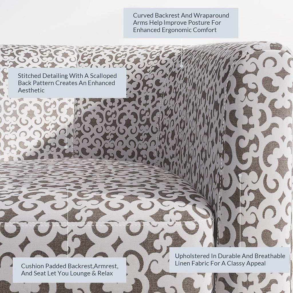 Linen Accent Chair with Plush Cushion G375