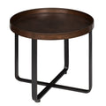 Bronze and Black Round Metal End Table F210463
