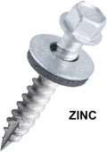 1.5" Zinc Painted Hex Washer Head Metal Roofing Screws P9814