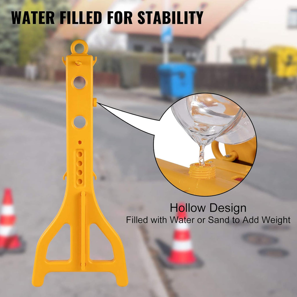 Expandable Mobile Plastic Safety Barricade 8.3ft Width 38” Height with Reflectors with 1 Chain L209976
