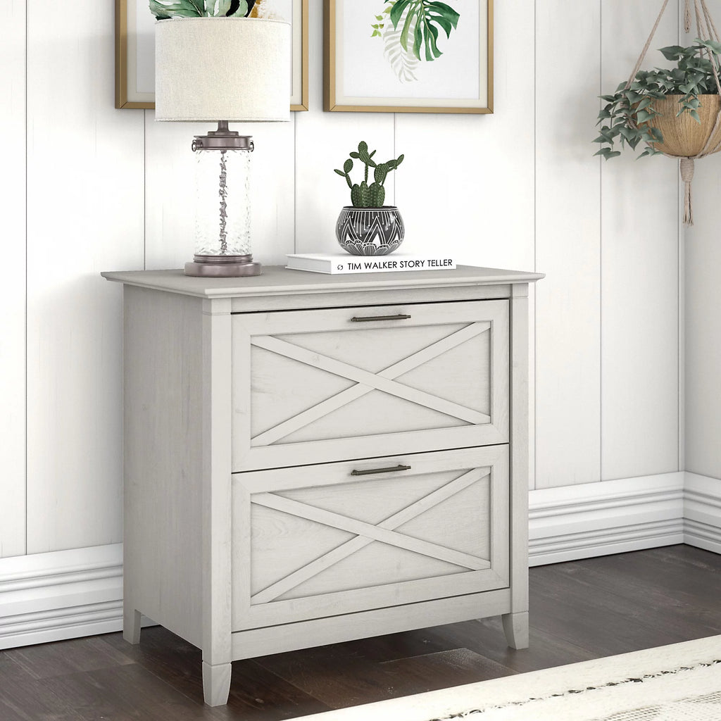 2 Drawer Linen White Oak Lateral File Cabinet W514