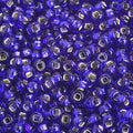 Czech Glass Seed Beads 8/0 Silver Lined Royal Blue Y25835