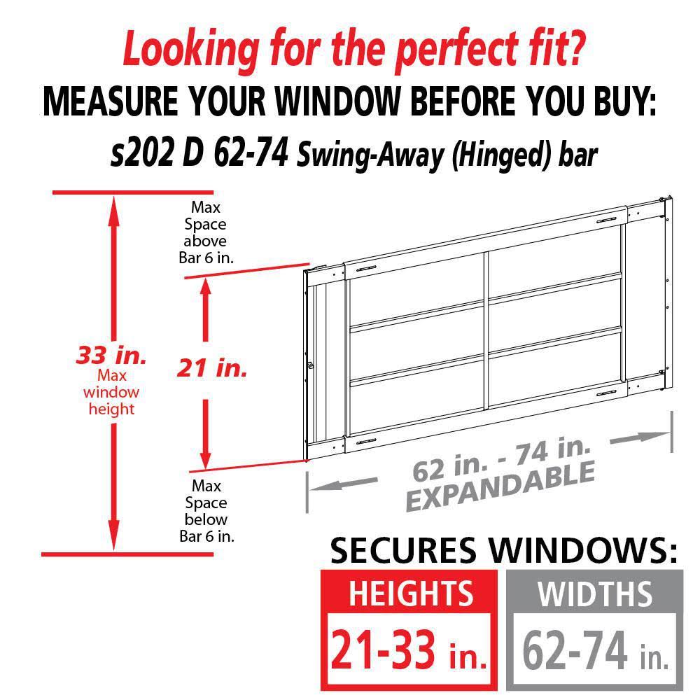 White 4-Bar Adjustable Width Window Guard Z149