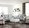 Blue Gray Fabric Sofa and Loveseat K695