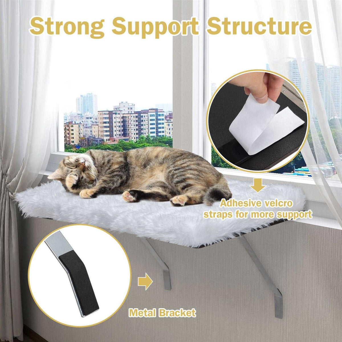 Cat Window Perch & Windowsill Bed with Soft Cushion Z87272