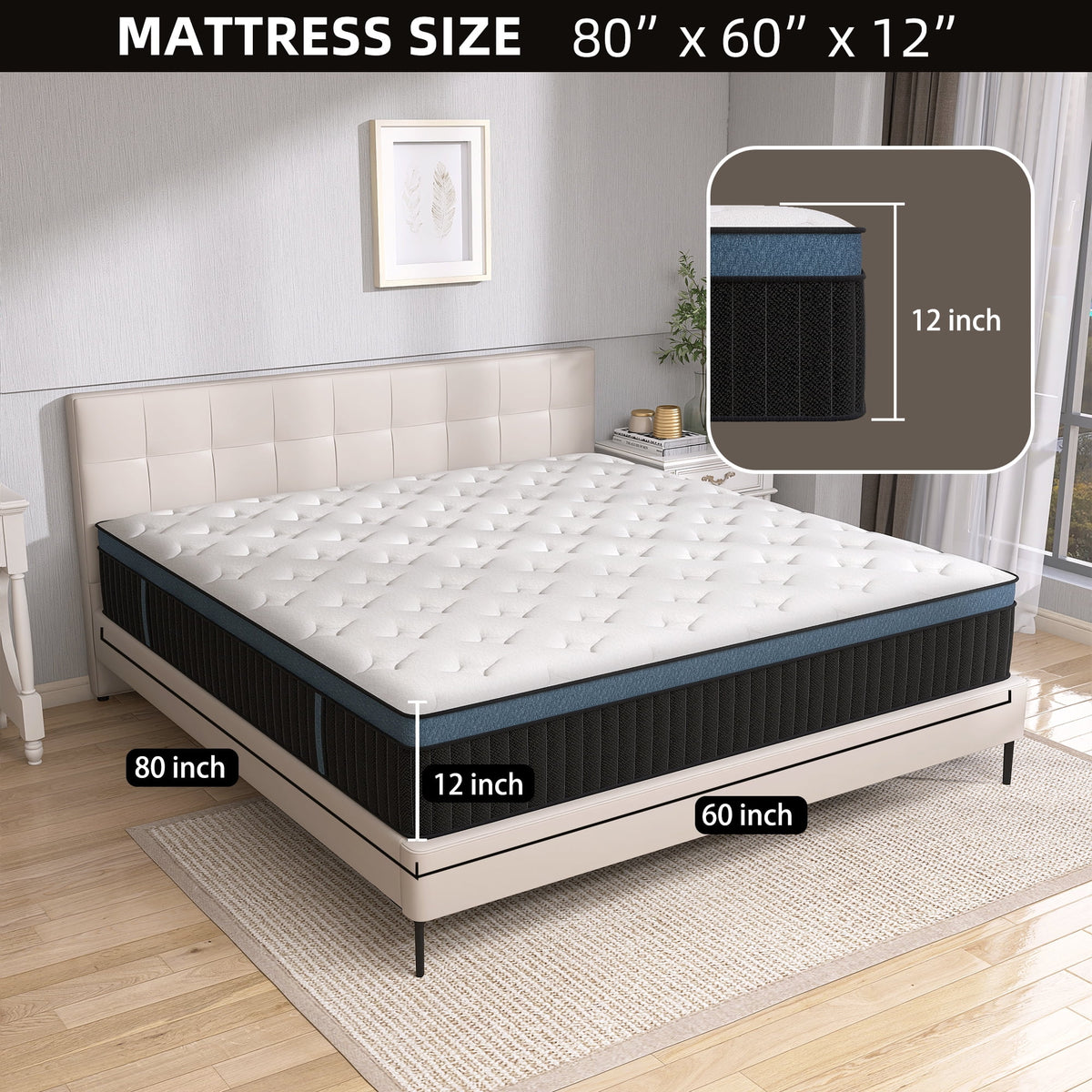 Queen 12 inch Hybrid Mattress P8287
