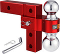 Adjustable Aluminum Trailer Hitch with Double Stainless Steel Pins, Red G3589