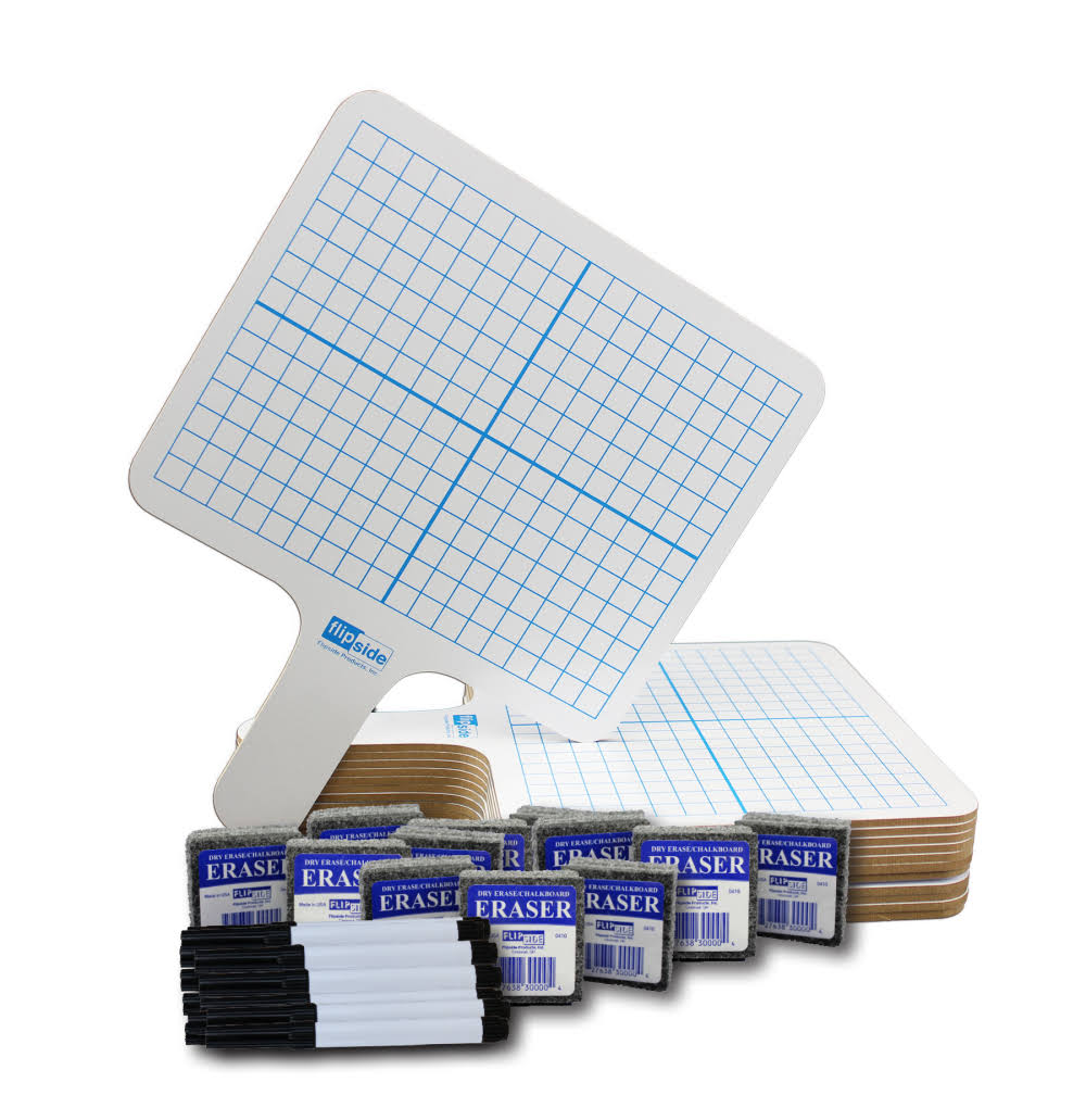 Whiteboard paddle 197 x 254 mm squared double-sided pack of 12 J868