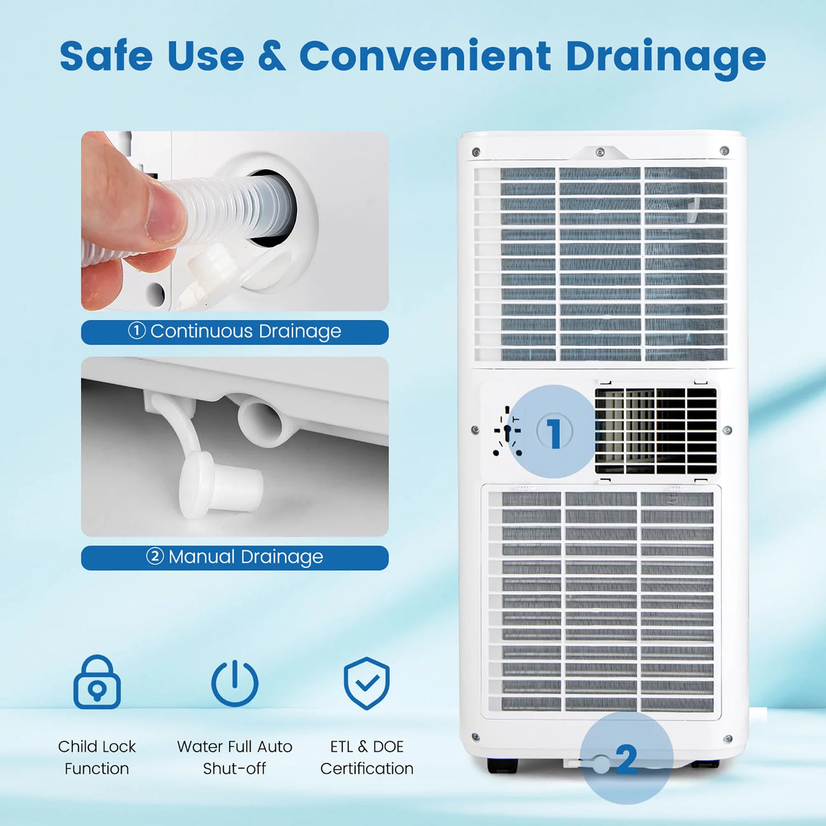 Portable Air Conditioner with Dehumidifier & Fan Mode E953852