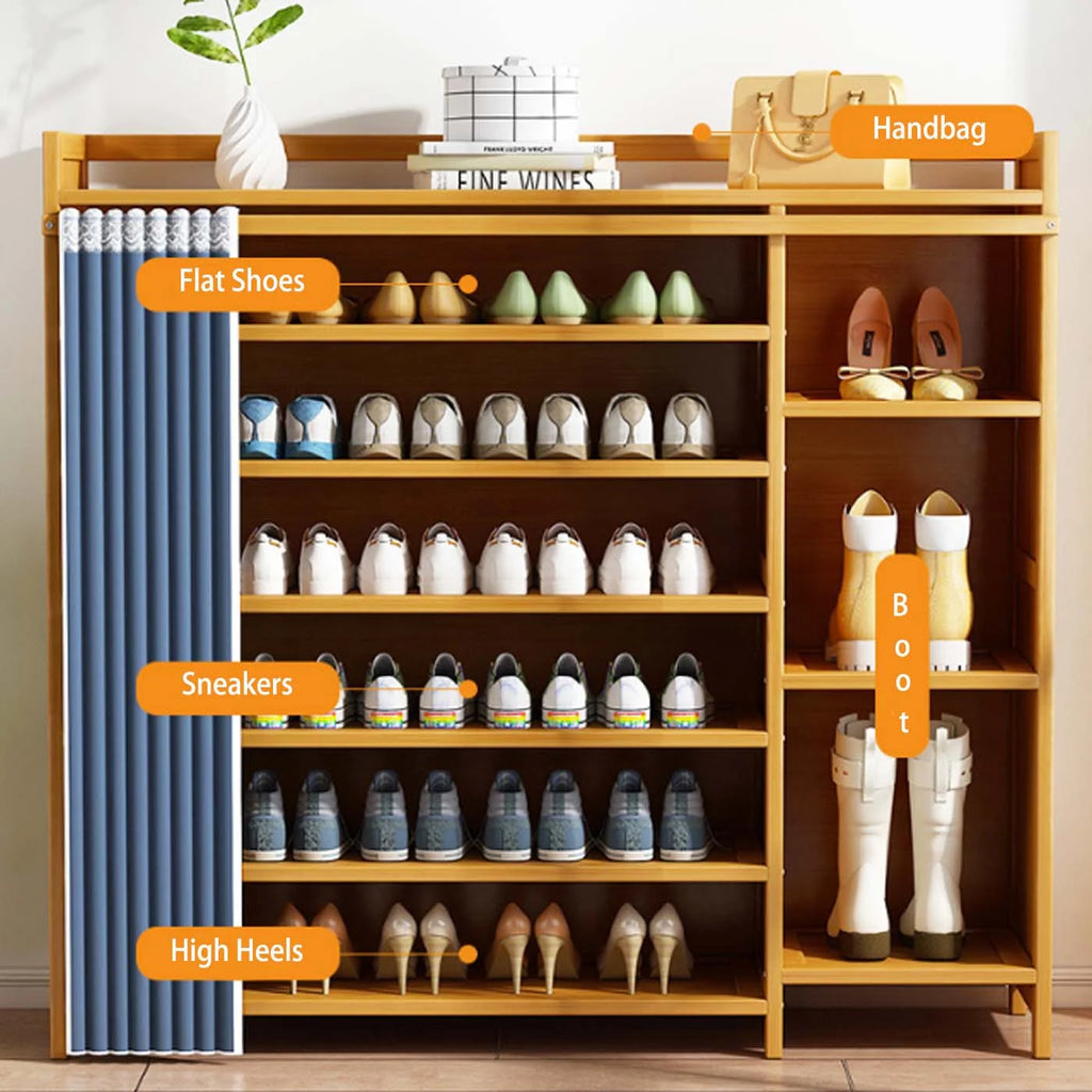 6 Tier Bamboo Wood Shoe Rack W565